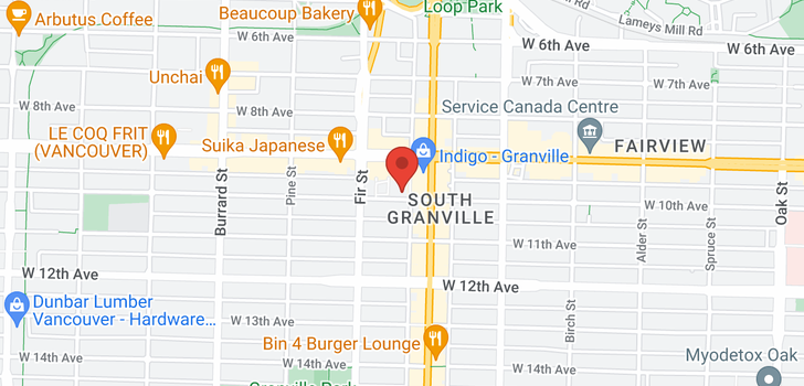 map of 907 1575 W 10TH AVENUE